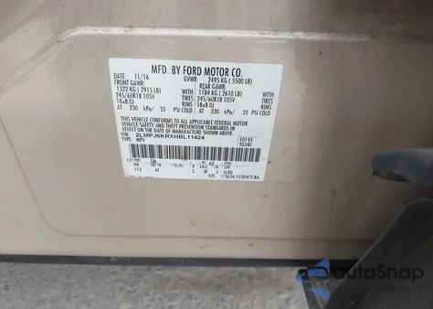 2017 Lincoln Mkx Select z USA, uszkodzony, nr VIN 2LMPJ6KRXHBL11424